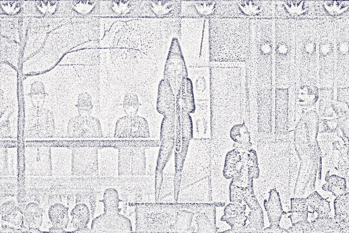 Circus Sideshow as a pencil sketch
