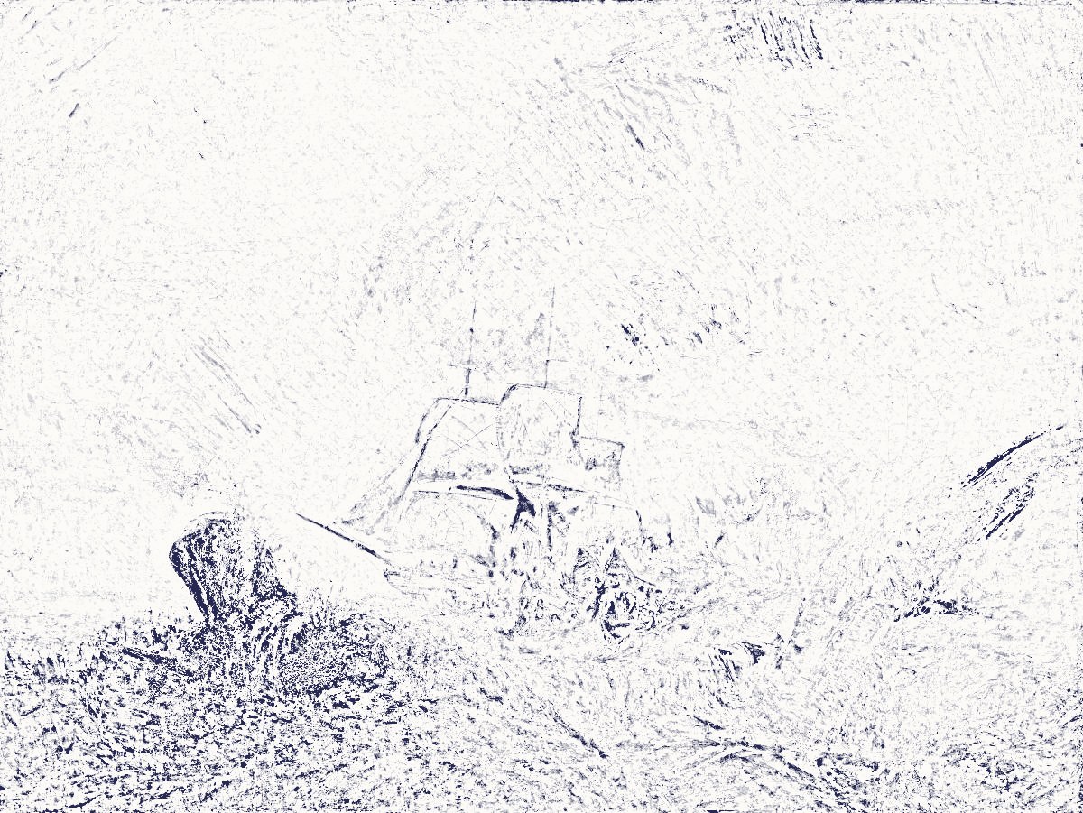 Whalers as a pencil sketch